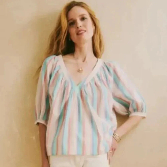 Ophelia & Indigo Edie Top Rainbow Stripe - Picture 1 of 7